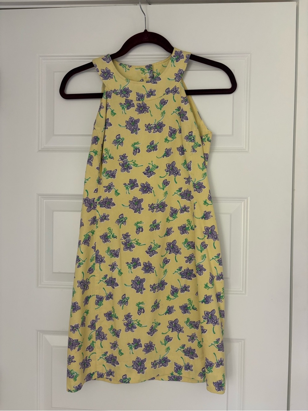 Lilly Pulitzer Yellow Dress with Purple Floral Print